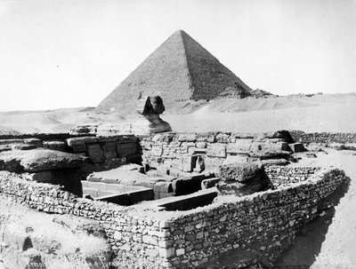 The Valley Temple of Khafra with the Great Sphinx and Cheops